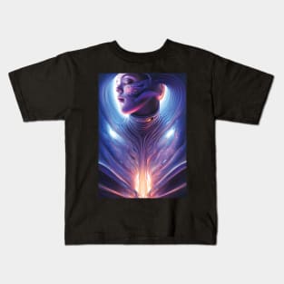 Cosmic Woman | Fantasy Concept Art | Futuristic Character Artwork | Cybernetic Girl Kids T-Shirt